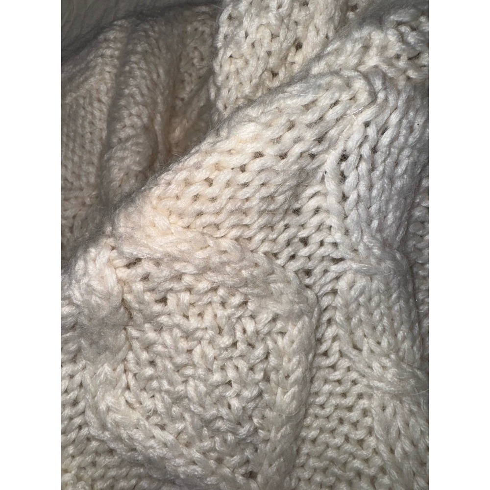 Icelandic Design cream cable knit hooded toggle button cardigan agate button med - Picture 8 of 10